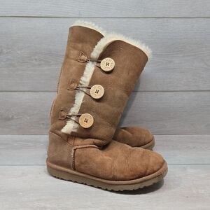 Ugg Australia Women's 1873 Bailey ButtonShearling Button Boot Leather Shoes Sz 7